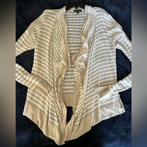 Ann Taylor Beige Striped Cardigan